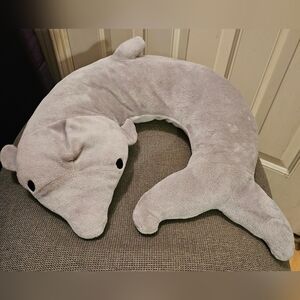 Plush Gray Baby Shark Travel Neck Pillow